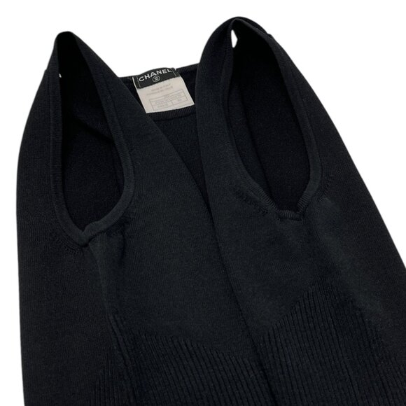 CHANEL Vintage 05P CC Logo Summer Knit Tank Top #38 Rib Round Neck [105407] - Picture 7 of 10